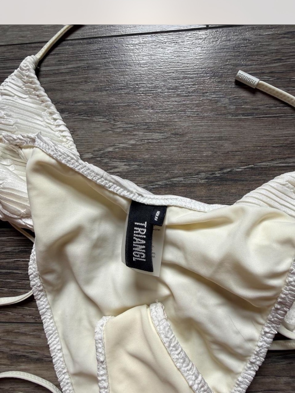 TRIANGL White Ribbed String Bikini Set - Picture 4 of 6